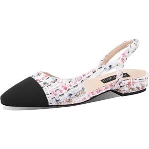 NWOT Elegant Black and Multicolor Flats
